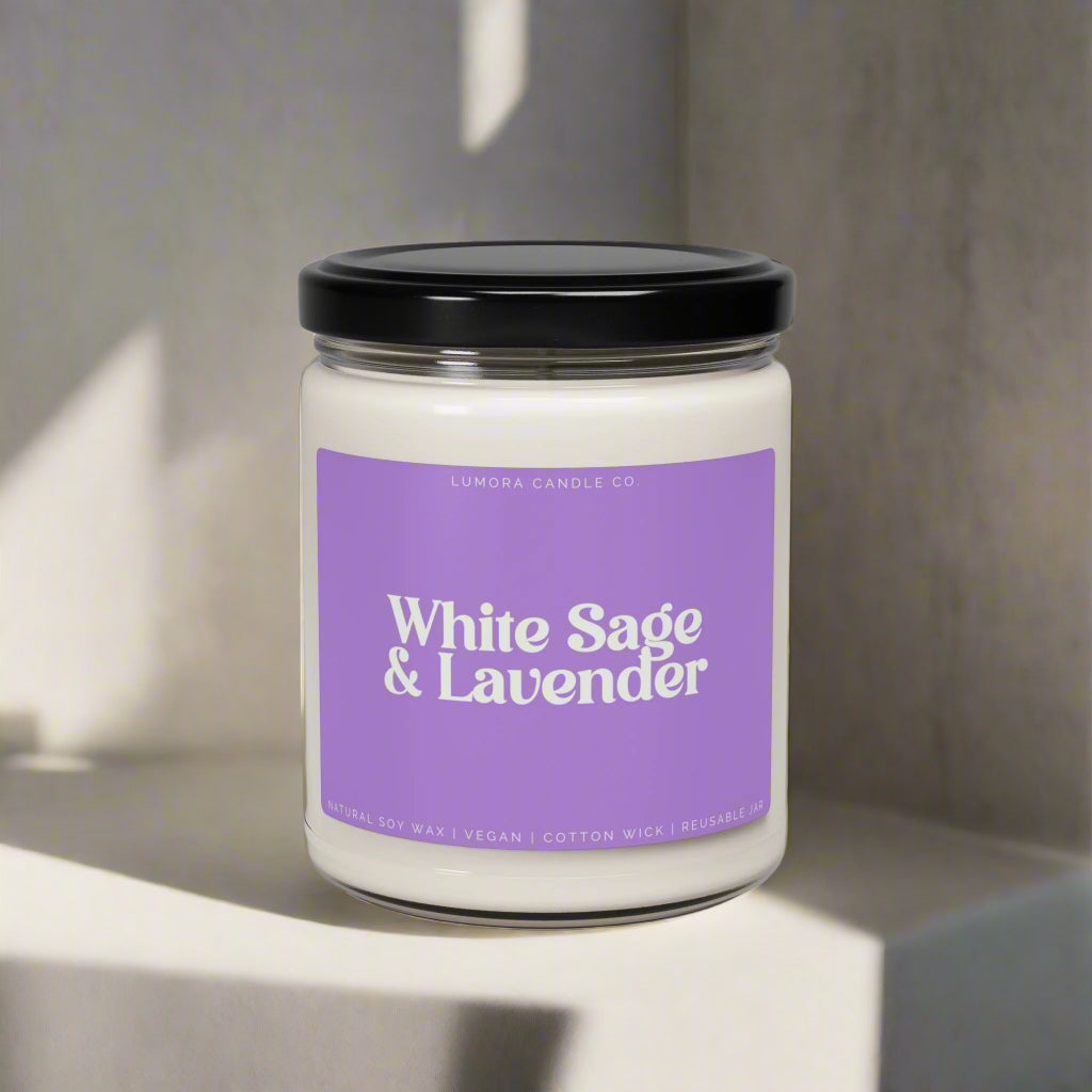 White Sage & Lavender Scented Candle