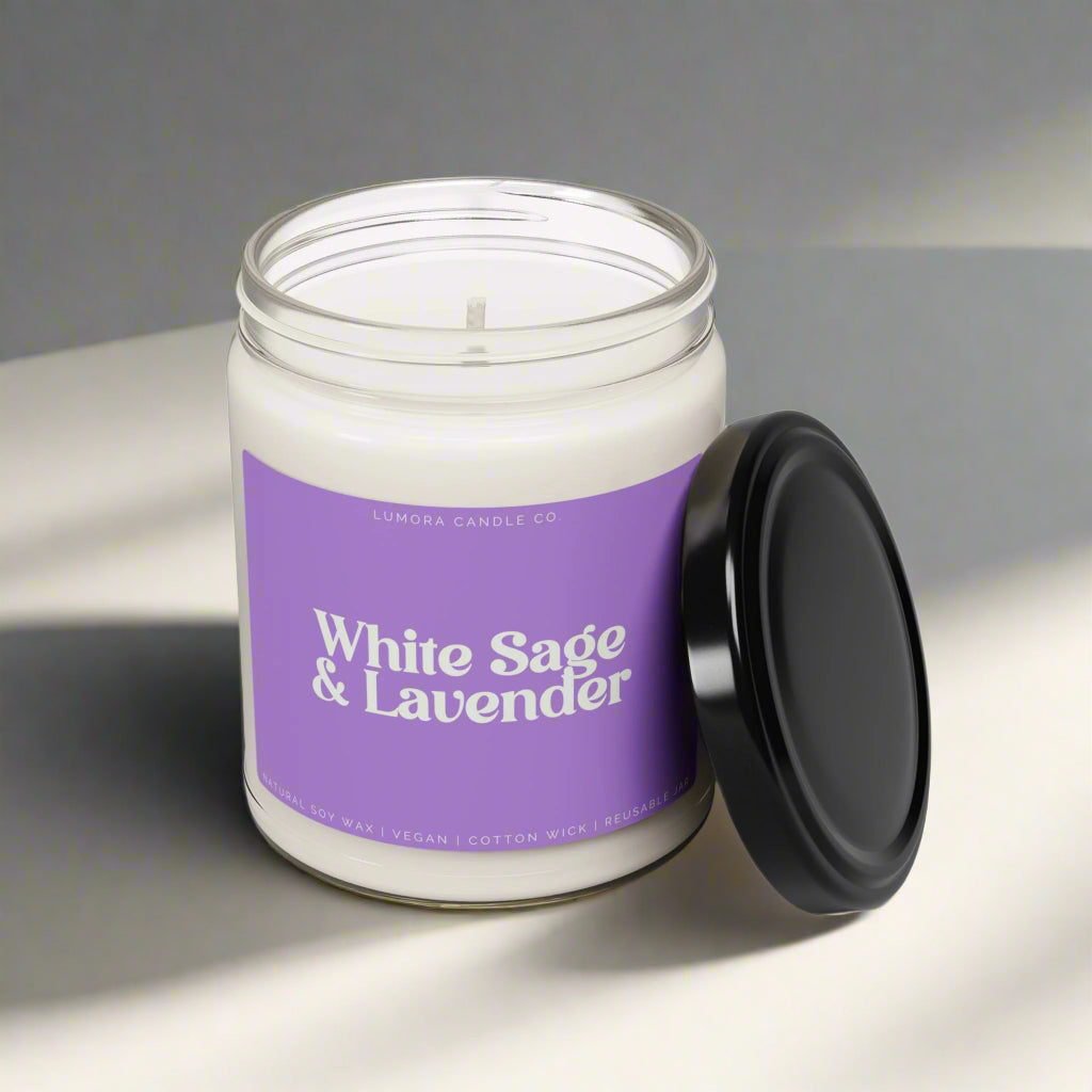 White Sage & Lavender Scented Candle